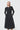 Black viscose midi dress with polka dot print