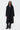 Black coat of below knee length with wool