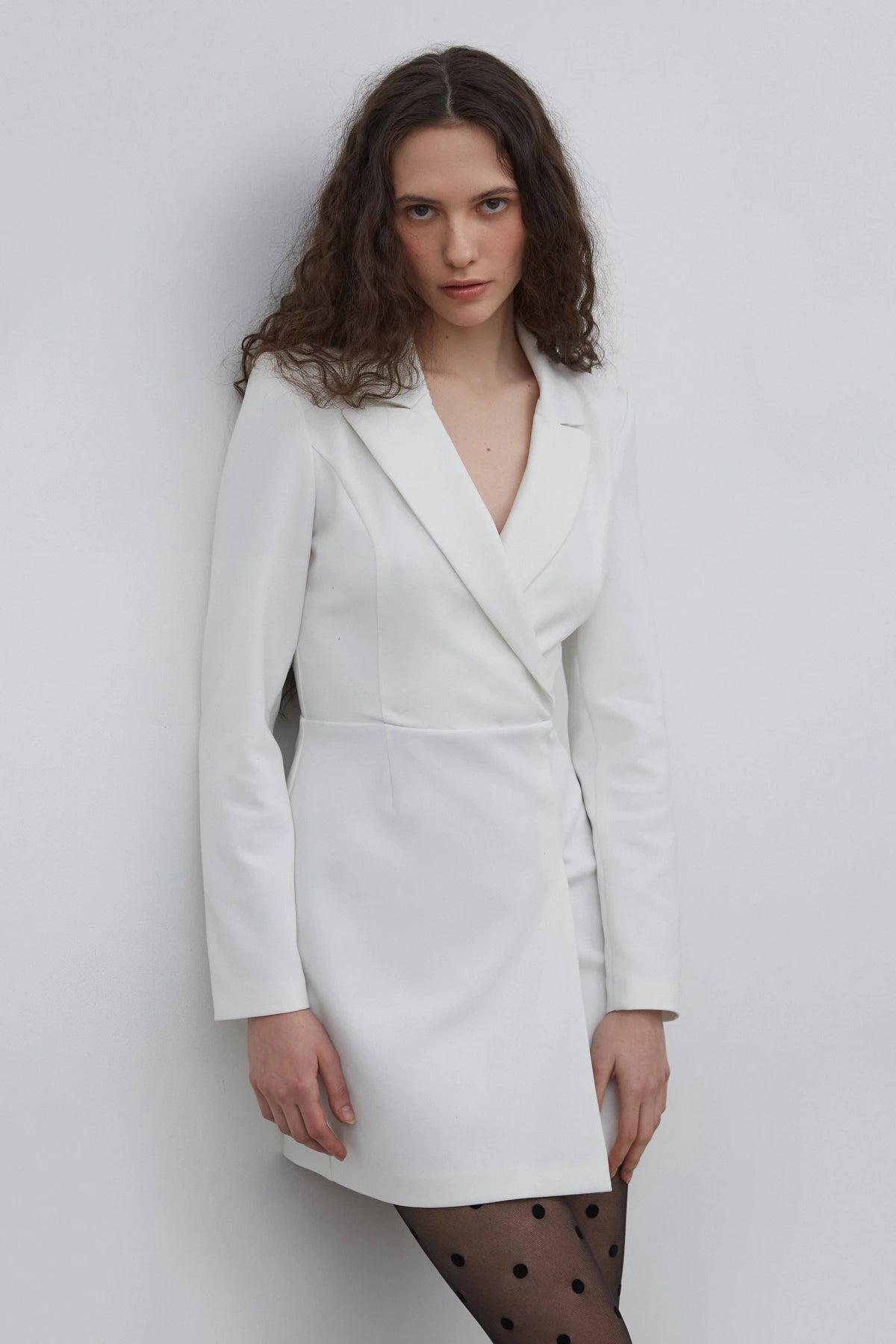 Milky short dress-jacket with viscose