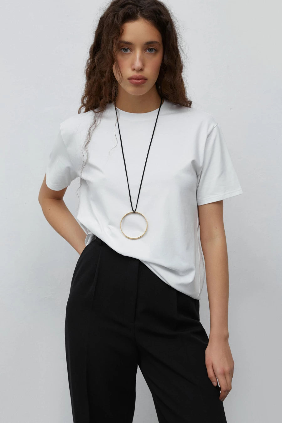 Basic white cotton T-shirt