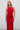 Red dense satin midi slip dress