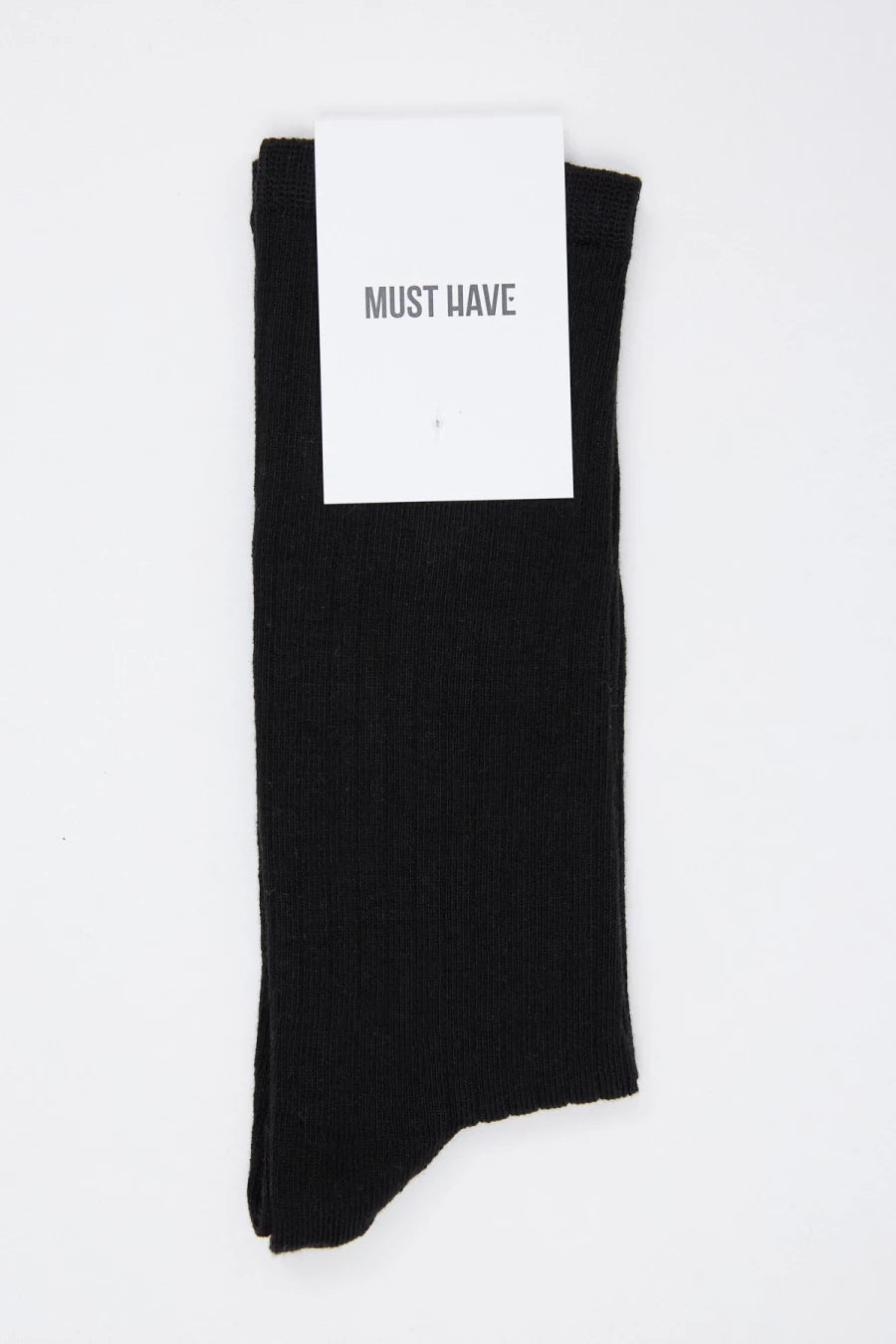 High black cotton socks with a rib