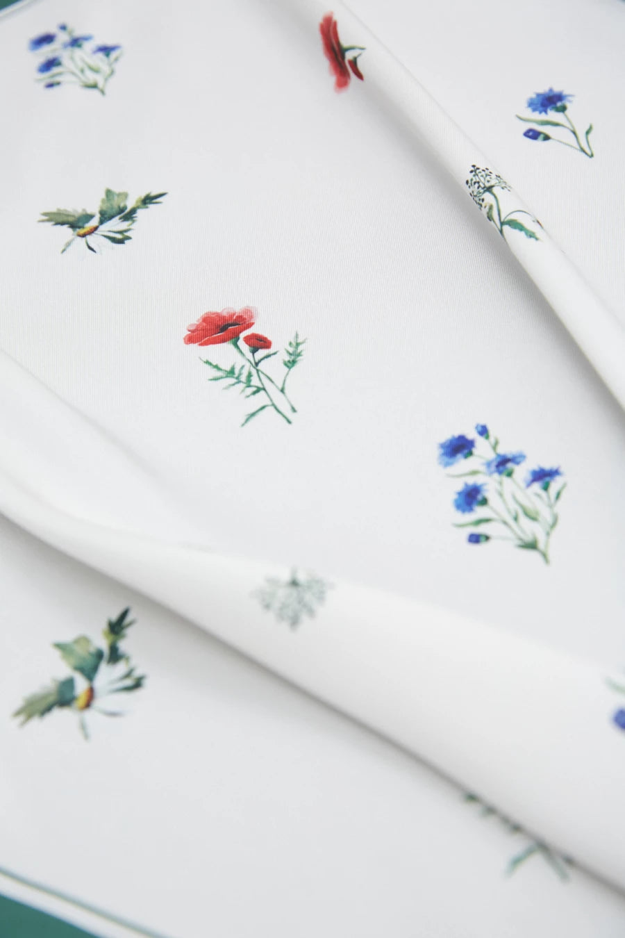 Faux silk handkerchief in a author's print "field flowers"