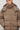 Dark beige elongated quilted jacket with insulation