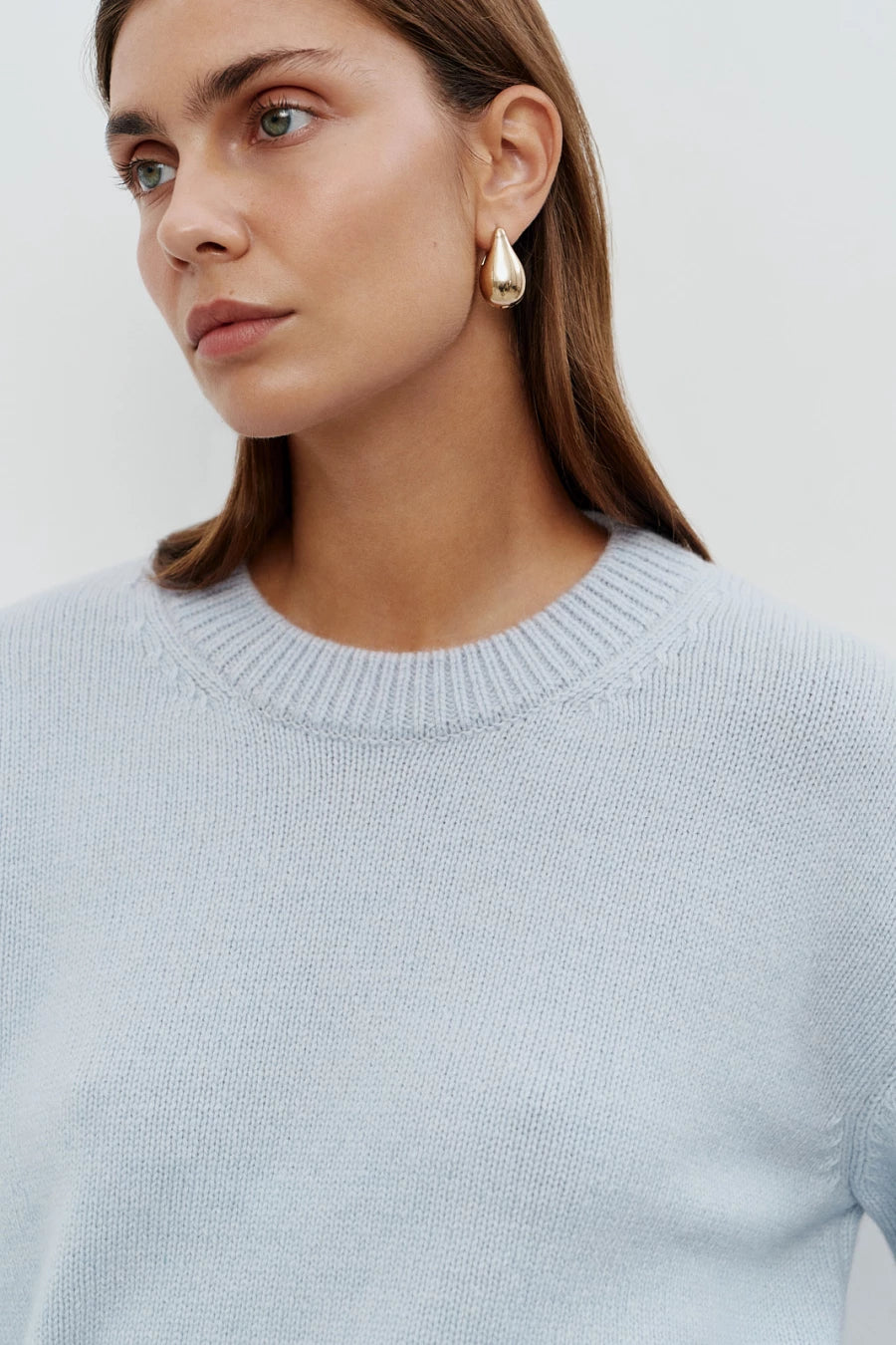 Light blue cashmere knit sweater