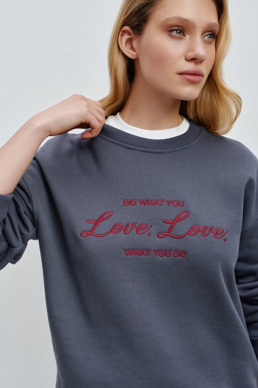 Graphite fleece sweatshirt "Do what you love"