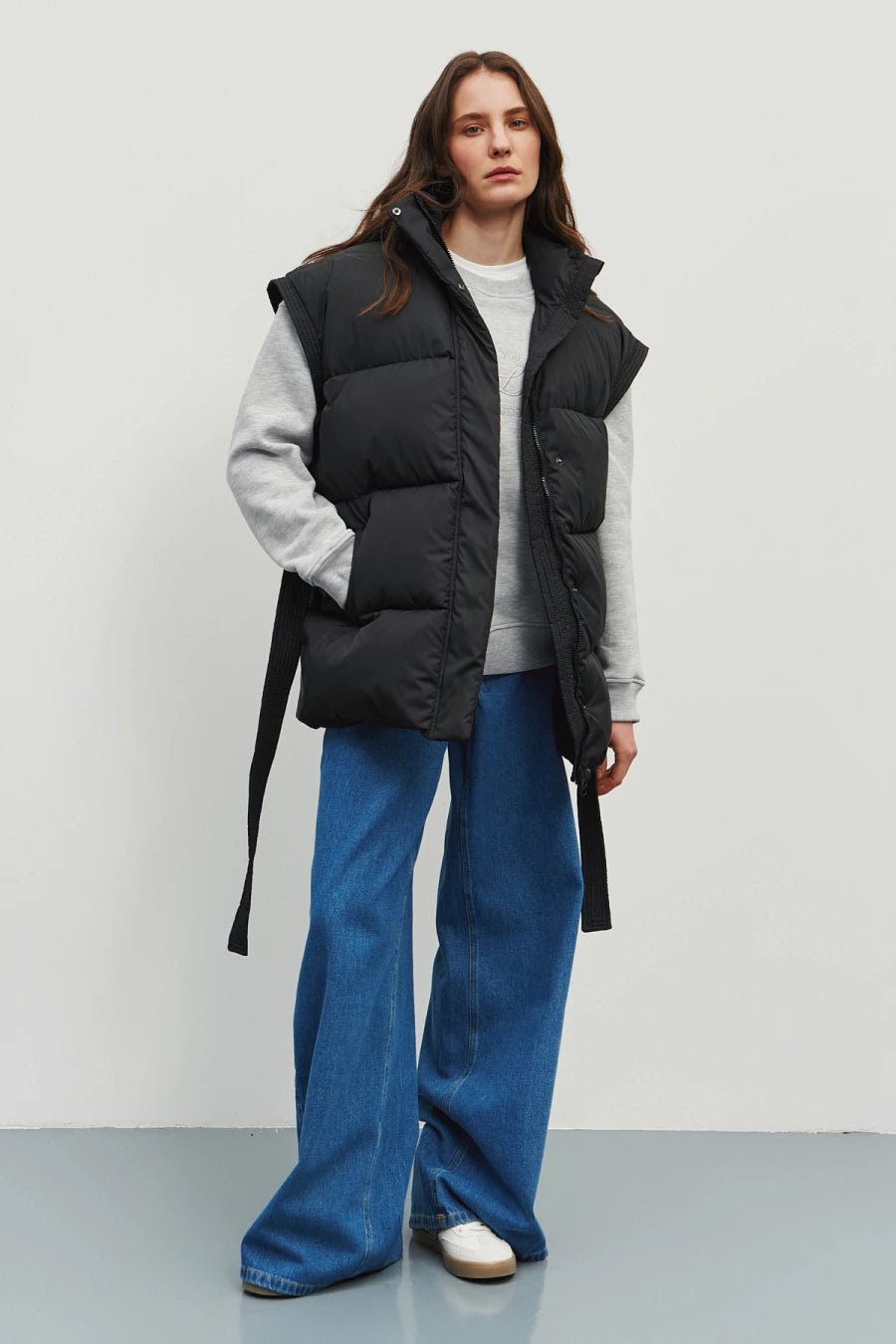 Black quilted vest