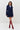 Navy blue double-breasted fitted blazer