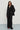 Black double-breasted straight blazer