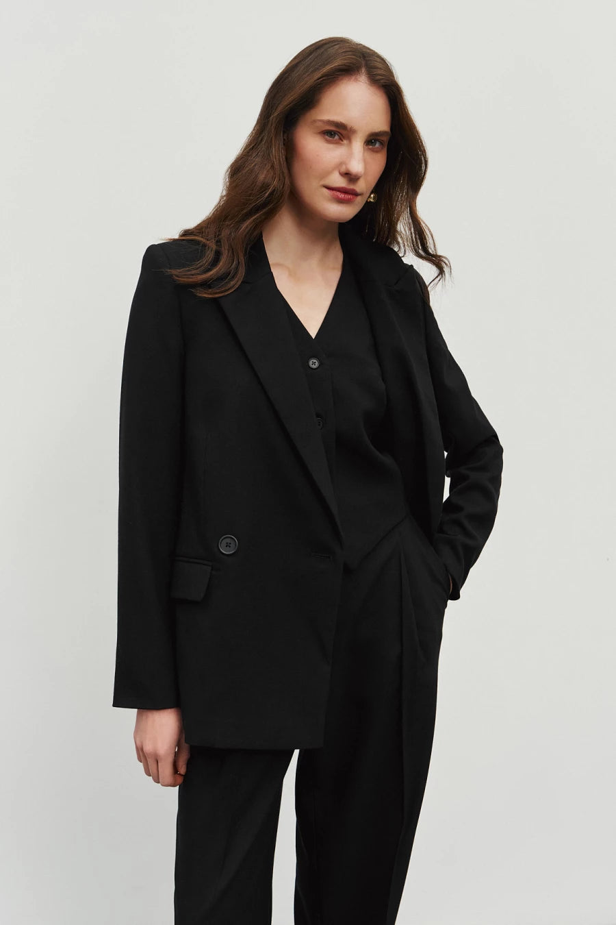 Black tailored waistcoat