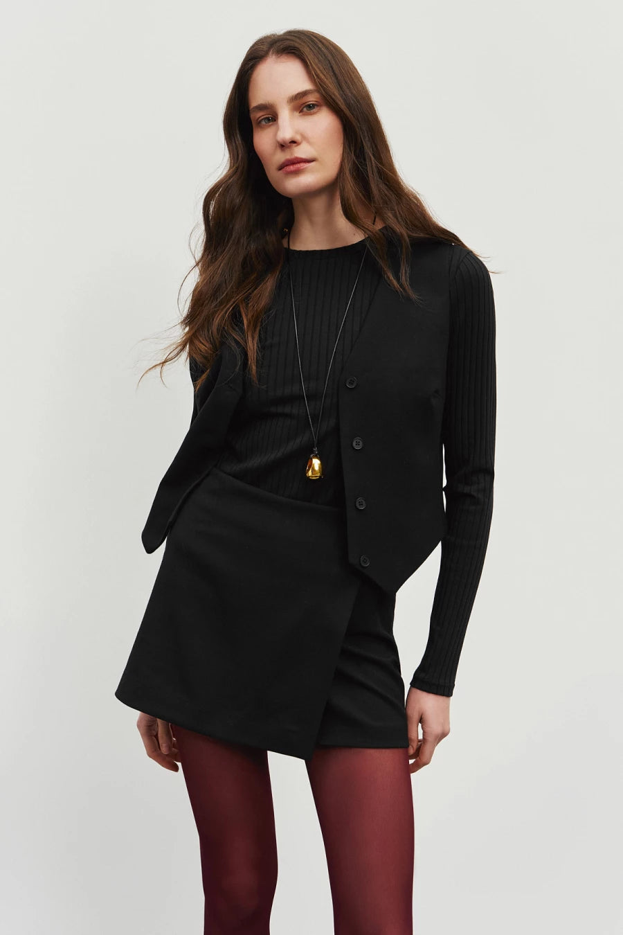 Black mini skort