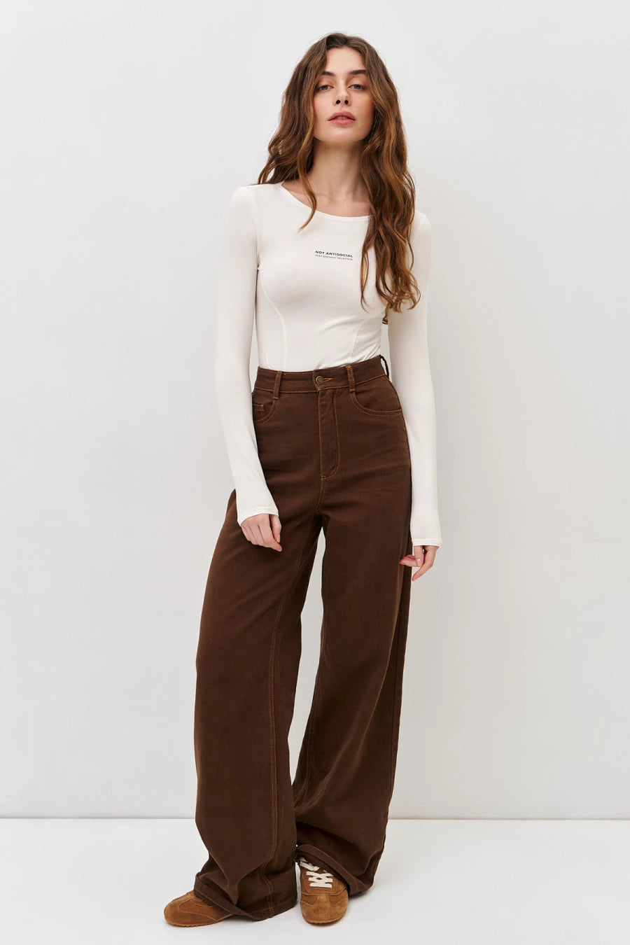 Brown straight jeans