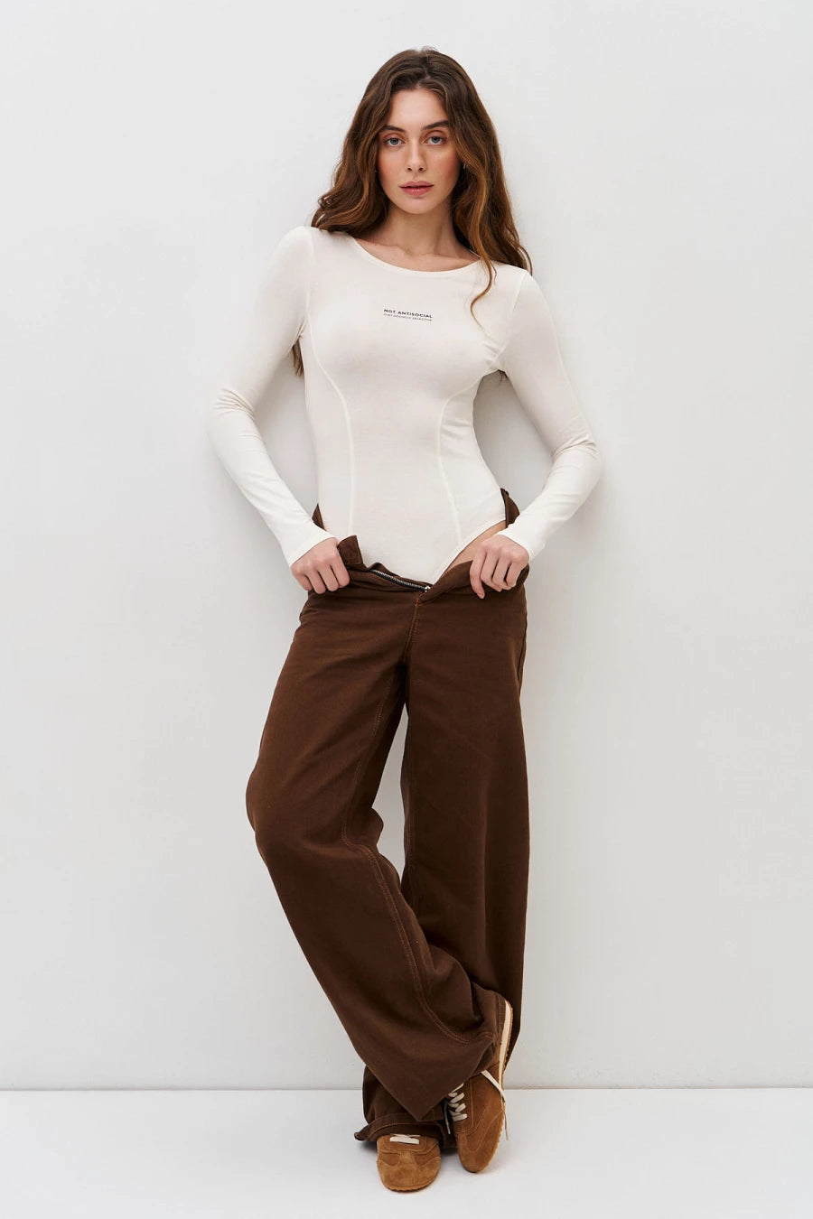Brown straight jeans