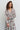 Midi viscose long sleeve dress in abstract brown print